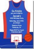 Basketball Jersey Blue and Red - Birthday Party Invitations
