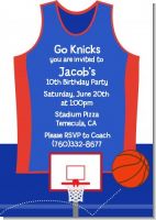 Basketball Jersey Blue and Red - Birthday Party Invitations