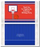 Basketball Jersey Blue and Red - Personalized Popcorn Wrapper Birthday Party Favors