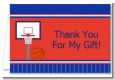 Basketball Jersey Blue and Red - Birthday Party Thank You Cards thumbnail