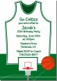 Basketball Jersey Green and White - Birthday Party Invitations thumbnail