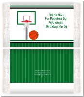Basketball Jersey Green and White - Personalized Popcorn Wrapper Birthday Party Favors