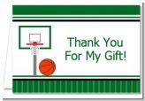 Basketball Jersey Green and White - Birthday Party Thank You Cards