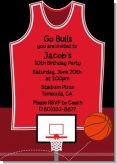 Basketball Jersey Red and Black - Birthday Party Invitations
