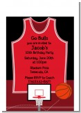 Basketball Jersey Red and Black - Birthday Party Petite Invitations