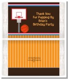 Basketball - Personalized Popcorn Wrapper Birthday Party Favors