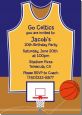 Basketball Purple and Yellow - Birthday Party Invitations thumbnail