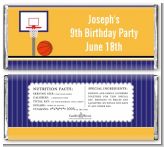 Basketball Purple and Yellow - Personalized Birthday Party Candy Bar Wrappers