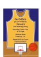 Basketball Purple and Yellow - Birthday Party Petite Invitations thumbnail