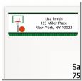 Basketball Jersey Green and White - Birthday Party Return Address Labels thumbnail