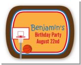 Basketball - Personalized Birthday Party Rounded Corner Stickers