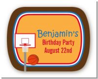 Basketball - Personalized Birthday Party Rounded Corner Stickers