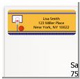 Basketball Purple and Yellow - Birthday Party Return Address Labels thumbnail