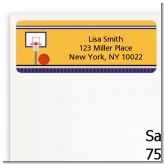 Basketball Purple and Yellow - Birthday Party Return Address Labels