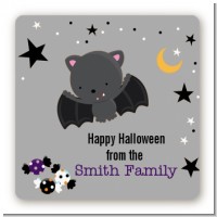Bat - Square Personalized Halloween Sticker Labels