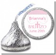 Bautizo Cross Pink - Hershey Kiss Baptism / Christening Sticker Labels thumbnail