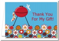 BBQ Grill - Birthday Party Thank You Cards