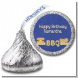 BBQ Hotdogs and Hamburgers - Hershey Kiss Birthday Party Sticker Labels thumbnail