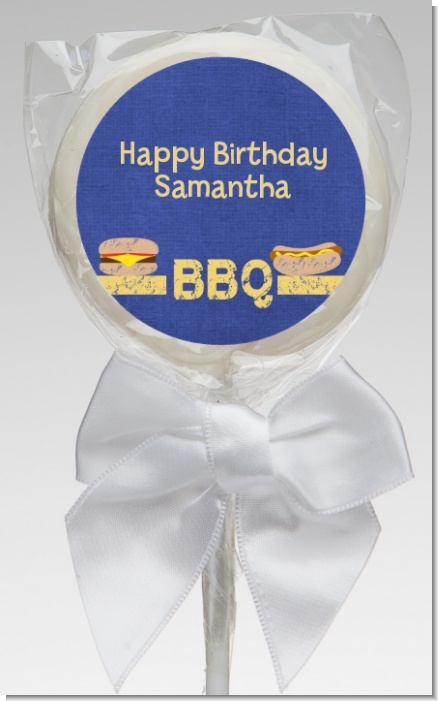 BBQ Hotdogs and Hamburgers - Personalized Birthday Party Lollipop Favors