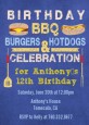 BBQ Hotdogs and Hamburgers - Birthday Party Invitations thumbnail