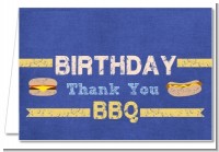BBQ Hotdogs and Hamburgers - Birthday Party Thank You Cards