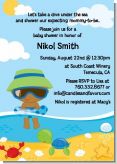 Beach Baby African American Boy - Baby Shower Invitations