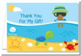 Beach Baby African American Boy - Baby Shower Thank You Cards