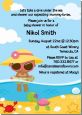Beach Baby African American Girl - Baby Shower Invitations thumbnail