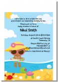 Beach Baby African American Girl - Baby Shower Petite Invitations