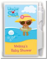 Beach Baby African American Girl - Baby Shower Personalized Notebook Favor