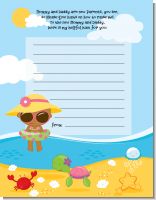 Beach Baby African American Girl - Baby Shower Notes of Advice