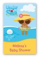 Beach Baby African American Girl - Custom Large Rectangle Baby Shower Sticker/Labels thumbnail