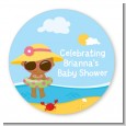 Beach Baby African American Girl - Personalized Baby Shower Table Confetti thumbnail