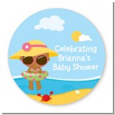 Beach Baby African American Girl - Personalized Baby Shower Table Confetti