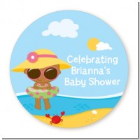 Beach Baby African American Girl - Personalized Baby Shower Table Confetti