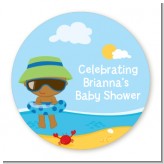 Beach Baby African American - Personalized Baby Shower Table Confetti
