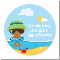Beach Baby African American - Personalized Baby Shower Table Confetti