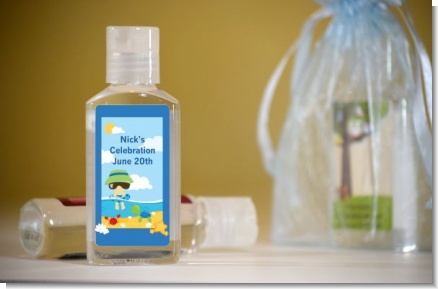Beach Baby Asian Boy - Personalized Baby Shower Hand Sanitizers Favors