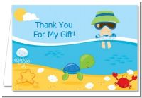 Beach Baby Asian Boy - Baby Shower Thank You Cards