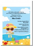 Beach Baby Asian Girl - Baby Shower Petite Invitations