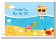 Beach Baby Asian Girl - Baby Shower Thank You Cards thumbnail