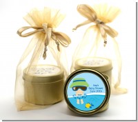 Beach Baby Boy - Baby Shower Gold Tin Candle Favors