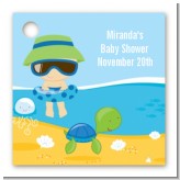 Beach Baby Boy - Personalized Baby Shower Card Stock Favor Tags