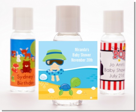Beach Baby Boy - Personalized Baby Shower Hand Sanitizers Favors