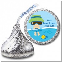 Beach Baby Boy - Hershey Kiss Baby Shower Sticker Labels