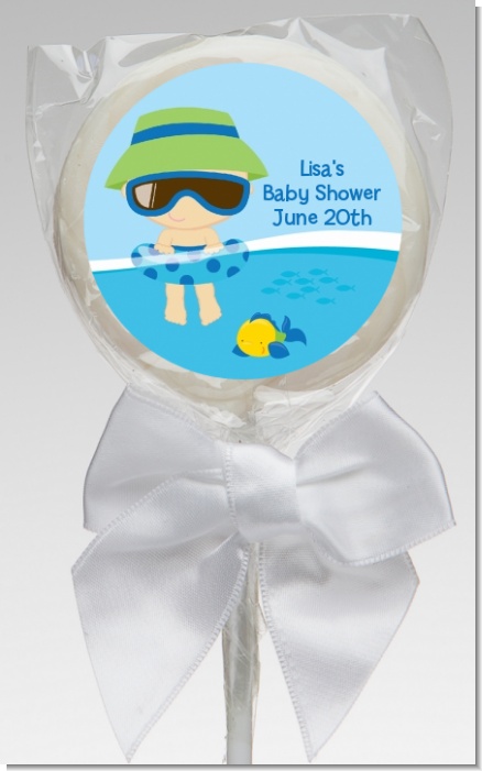 Beach Baby Boy - Personalized Baby Shower Lollipop Favors