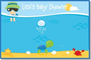 Beach Baby Boy - Personalized Baby Shower Placemats