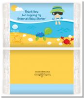Beach Baby Boy - Personalized Popcorn Wrapper Baby Shower Favors