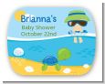 Beach Baby Boy - Personalized Baby Shower Rounded Corner Stickers thumbnail