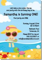 Beach Girl - Birthday Party Invitations